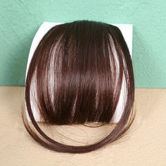 Brown Clip In Air Bangs Fringe Extensions Wig 15-24 cm