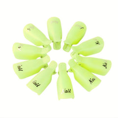 10pcs Nail Art Soak Off Cap Clips Pink Plastic Fingers Remover