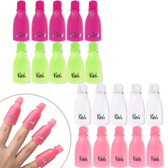 10pcs Nail Art Soak Off Cap Clips Pink Plastic Fingers Remover