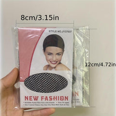 2 Pcs Hair Nets Stretchable Elastic Hair Nets Snood Weaving Nude