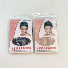 2 Pcs Hair Nets Stretchable Elastic Hair Nets Snood Weaving Nude