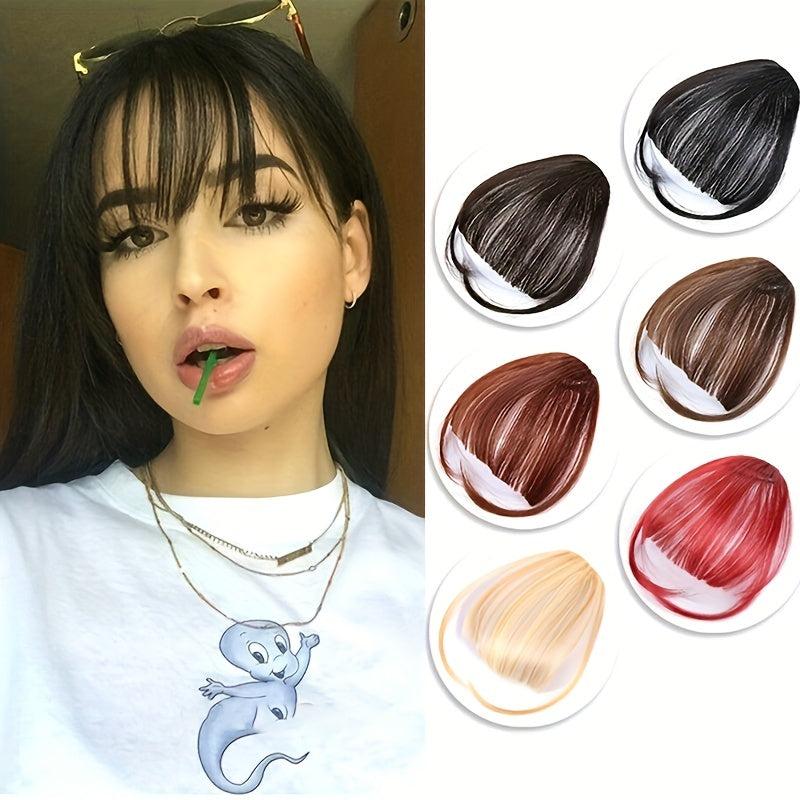 Synthetic Clip In Air Bangs With Temples For Women Girls