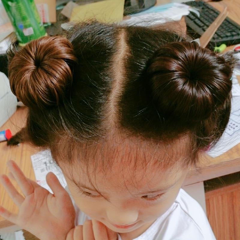 2 Small Donut Hair Buns Updo Chignon Clip In Hair Extensions For Daily Use