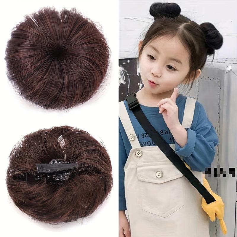 2 Small Donut Hair Buns Updo Chignon Clip In Hair Extensions For Daily Use