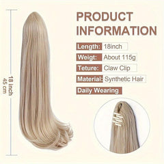 Long Claw Clip In Ponytail Extensions for Women - Natural Looking