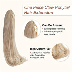 Long Claw Clip In Ponytail Extensions for Women - Natural Looking