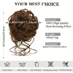 Curly Donut Hair Buns Updo Chignon with Hair Rope 15