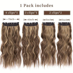 Clip In Curly Wavy Hair Extensions 55-88 cm 210g Set of 4 Pieces