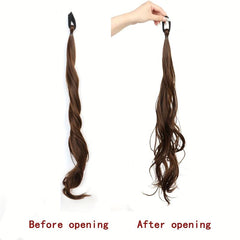 Braided Curly Ponytail Hair Extension with Elastic Band