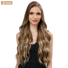 Clip In Invisible Wire Hair Extension Long Curly Hairpiece
