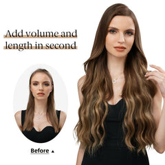 Clip In Invisible Wire Hair Extension Long Curly Hairpiece