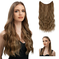 Clip In Invisible Wire Hair Extension Long Curly Hairpiece
