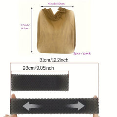 5pcs Wig Band & Cap Set Non-slip Silicon Elastic Headband Transparent