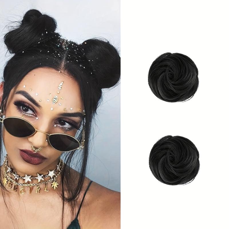 Curly Wavy Hair Bun Scrunchie Ponytail Extensions for Easy Updo Hairpiece