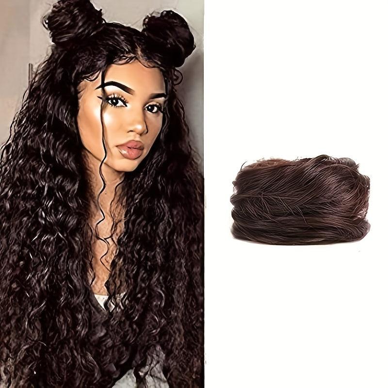 Curly Wavy Hair Bun Scrunchie Ponytail Extensions for Easy Updo Hairpiece