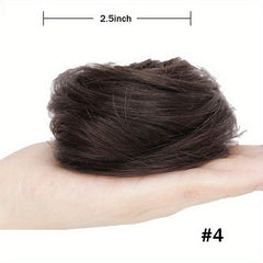 Curly Wavy Hair Bun Scrunchie Ponytail Extensions for Easy Updo Hairpiece