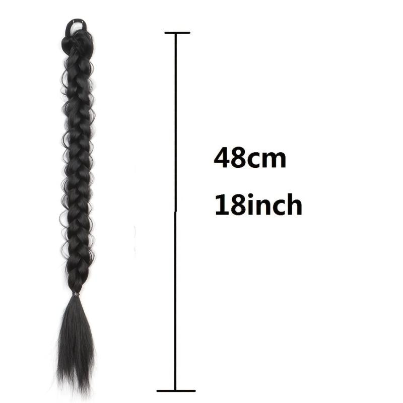 Long Braided Ponytail Hair Extensions Brown Pony Tail