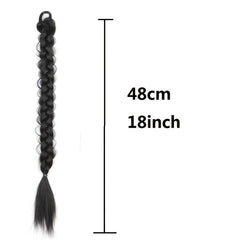 Long Braided Ponytail Hair Extensions Brown Pony Tail