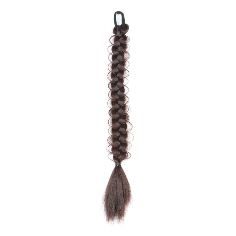 Long Braided Ponytail Hair Extensions Brown Pony Tail