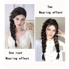 Long Braided Ponytail Hair Extensions Brown Pony Tail