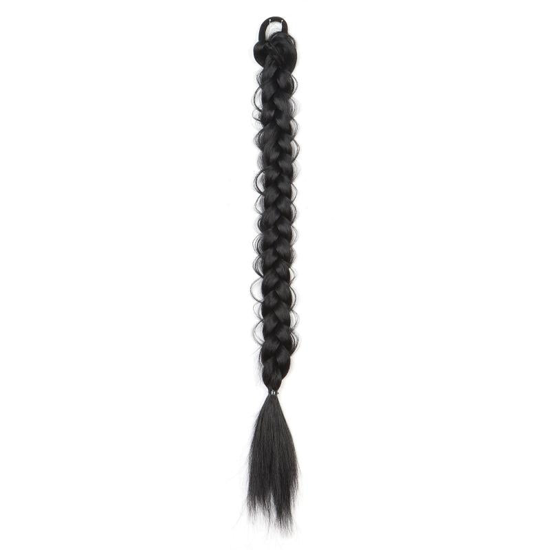 Long Braided Ponytail Hair Extensions Brown Pony Tail