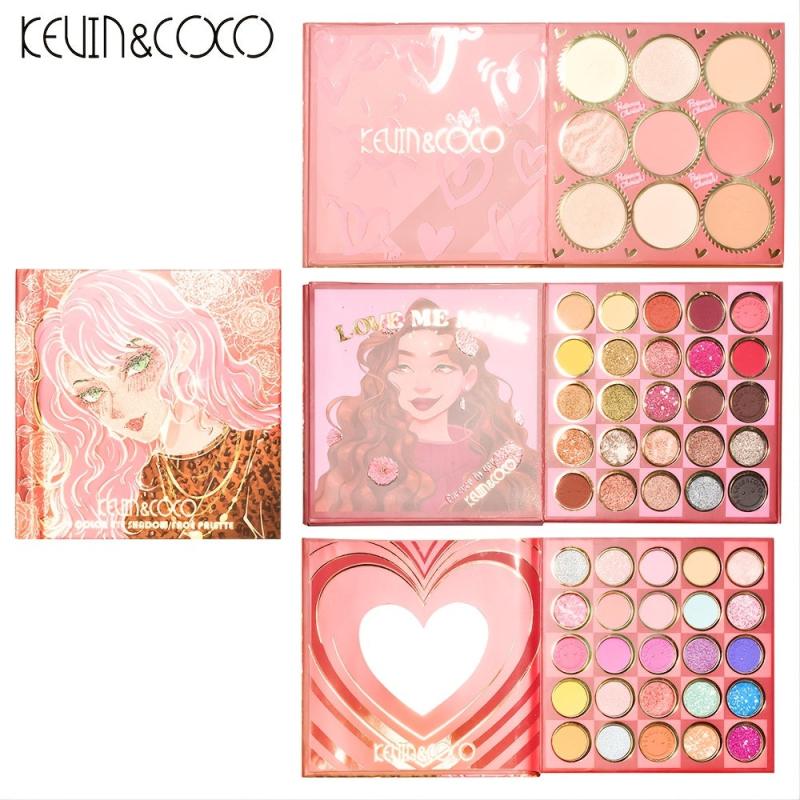 KEVIN&COCO 59 Matte Bright Eyeshadow Beads Blush Highlights Makeup Tray