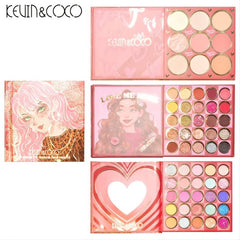 KEVIN&COCO 59 Matte Bright Eyeshadow Beads Blush Highlights Makeup Tray