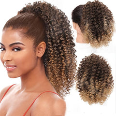 African Style Curls Hair Ponytail Synthetic Hair Bun Hair Clip
