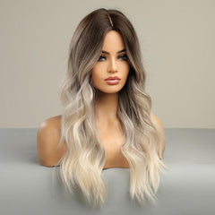 Gradient Gray Long Curly Wig