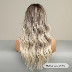 Gradient Gray Long Curly Wig