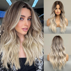 Gradient Gray Long Curly Wig