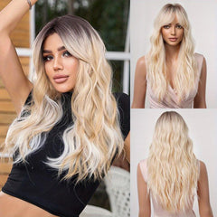 Gradient Gray Long Curly Wig