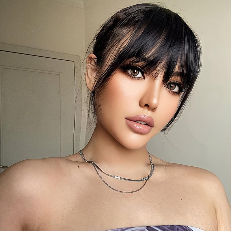 Thick Hair Bangs with Sideburns Hair Piece