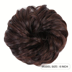 24 Cm Synthetic Messy Hair Bun Hair Scrunchie Curly Wavy Chignon Updo Hairpiece