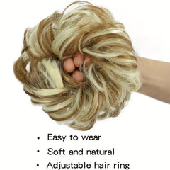 24 Cm Synthetic Messy Hair Bun Hair Scrunchie Curly Wavy Chignon Updo Hairpiece