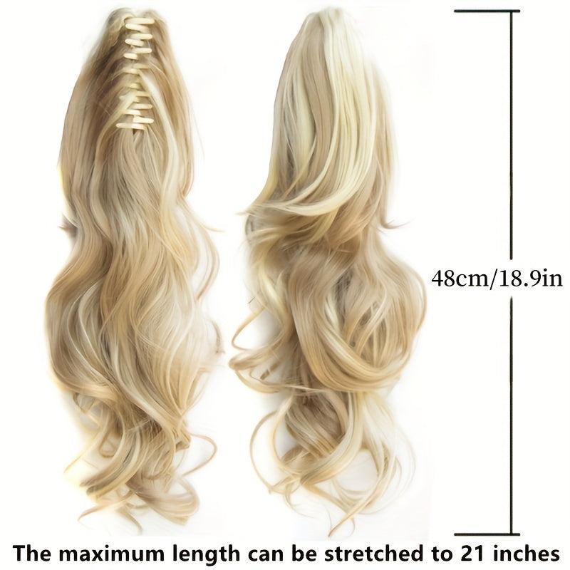 21in Plus Length Wavy Ponytail Clip In Claw Extension