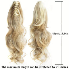 21in Plus Length Wavy Ponytail Clip In Claw Extension