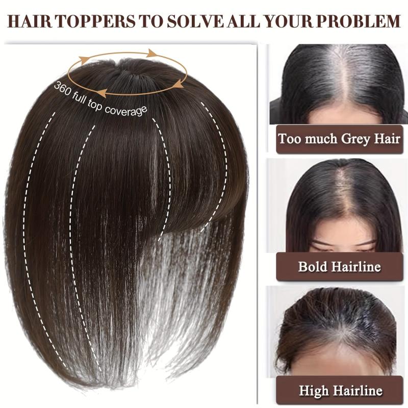 Women's Hair Toppers for Thinning Hair - Gray Hair Cover