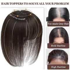 Women's Hair Toppers for Thinning Hair - Gray Hair Cover