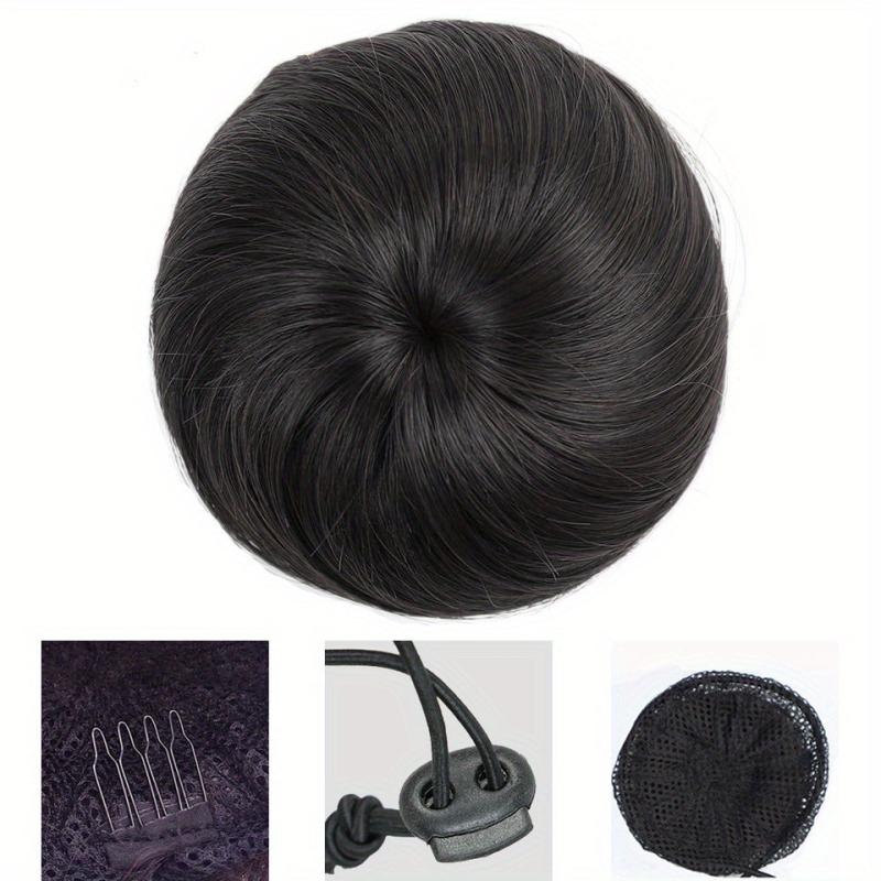 10 Straight Hair Bun Updo Synthetic Hair Pieces For Women Men