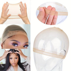 2PCS Invisible HD Wig Caps Soft Stretchy Nylon Wig Caps For Lace Front Wigs
