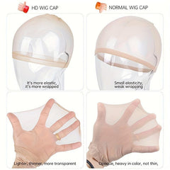 2PCS Invisible HD Wig Caps Soft Stretchy Nylon Wig Caps For Lace Front Wigs
