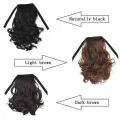 Curly Wavy Ponytail Extensions Synthetic Clip In Hair Extensions