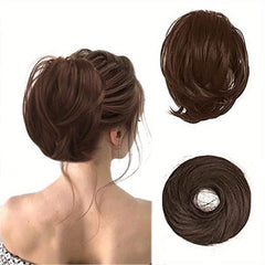 Short Ponytail Bun Hair Extension Synthetic Hairpiece for Women