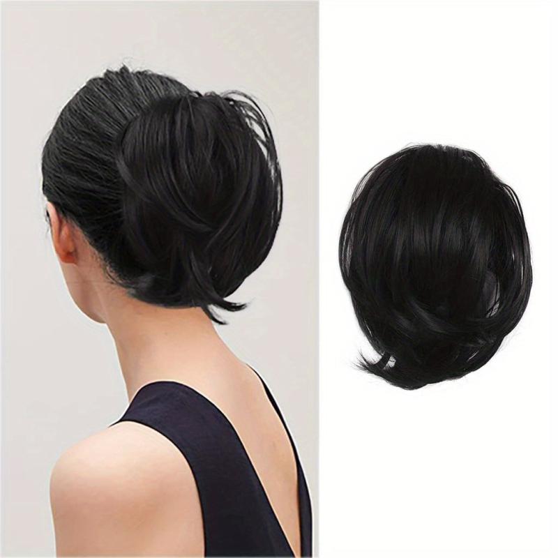 Short Ponytail Bun Hair Extension Synthetic Hairpiece for Women