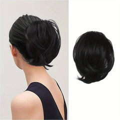 Short Ponytail Bun Hair Extension Synthetic Hairpiece for Women