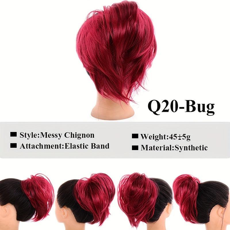 Synthetic Messy Bun Chignon with Elastic Hair Bands for Women Hair Extensions