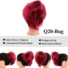 Synthetic Messy Bun Chignon with Elastic Hair Bands for Women Hair Extensions