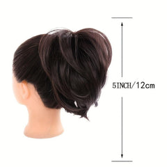 Synthetic Messy Bun Chignon with Elastic Hair Bands for Women Hair Extensions