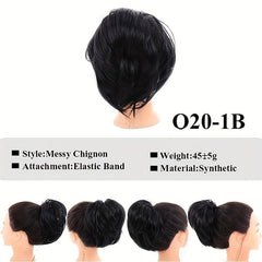 Synthetic Messy Bun Chignon with Elastic Hair Bands for Women Hair Extensions